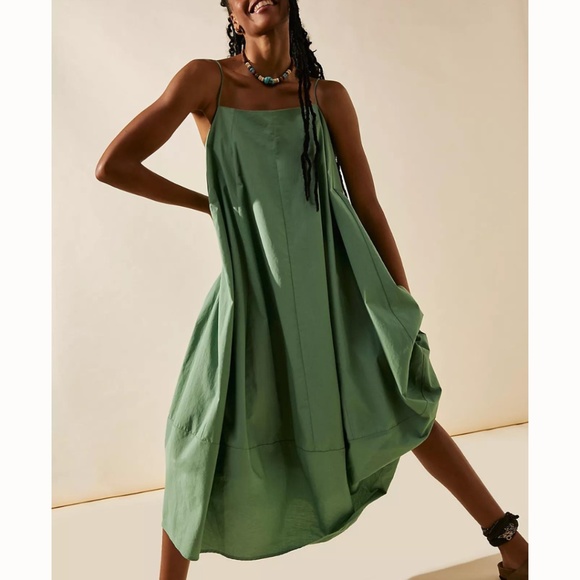 Free People Struttin' Midi Dress in Sea Fern - Picture 1 of 8